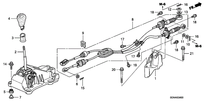 CHASSIS/SHIFT LEVER (L4) for 2007 Honda ACCORD COUPE #1