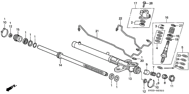 CHASSIS/P.S. GEAR BOX COMPONENTS for 1996 Honda ACCORD COUPE #1