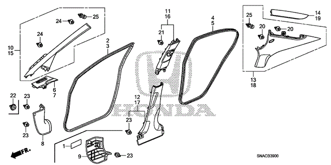 INTERIOR / BUMPER/PILLAR GARNISH for 2011 Honda CIVIC SEDAN #1