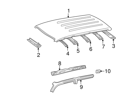 BODY/ROOF & COMPONENTS for 1999 Toyota Land Cruiser #2