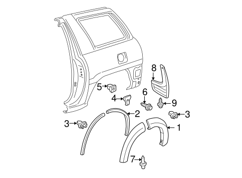 BODY/EXTERIOR TRIM - QUARTER PANEL for 2005 Toyota RAV4 #1