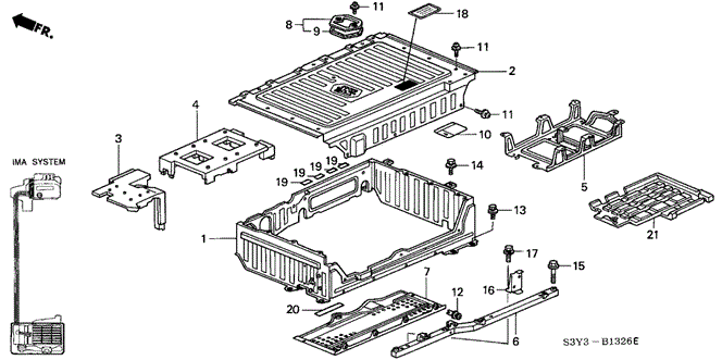 Electrical/Exhaust/Heater/Fuel/IMA Unit Case for 2002 Honda INSIGHT #1
