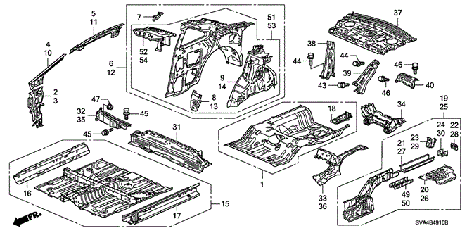 Body/Air Conditioning/Inner Panel - Floor Panels for 2006 Honda CIVIC COUPE #1