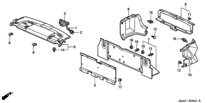 INTERIOR / BUMPER/REAR TRAY - TRUNK GARNISH (CNG) for 2001 Honda CIVIC SEDAN #1