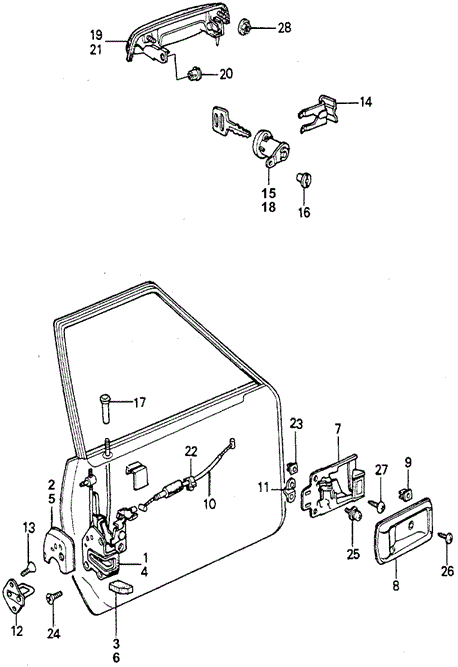BODY / AIR CONDITIONING/FRONT DOOR LOCKS for 1981 Honda ACCORD SEDAN #1