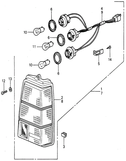 ELECTRICAL / EXHAUST / HEATER / FUEL/TAILLIGHT (2) for 1982 Honda CIVIC 5-DOOR #1