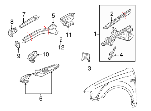 Structural Components & Rails for 2003 Volkswagen Passat #0