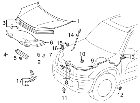 BODY/HOOD & COMPONENTS for 2005 Toyota RAV4 #1