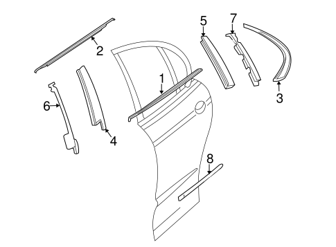 X-Type EXTERIOR TRIM - REAR DOOR