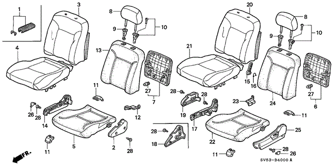 INTERIOR / BUMPER/FRONT SEAT for 1996 Honda ACCORD 5-DOOR #1