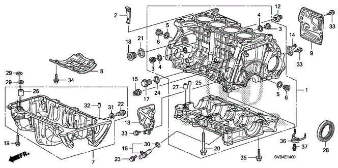 ENGINE/CYLINDER BLOCK - OIL PAN (1.8L) for 2010 Honda CIVIC COUPE #1