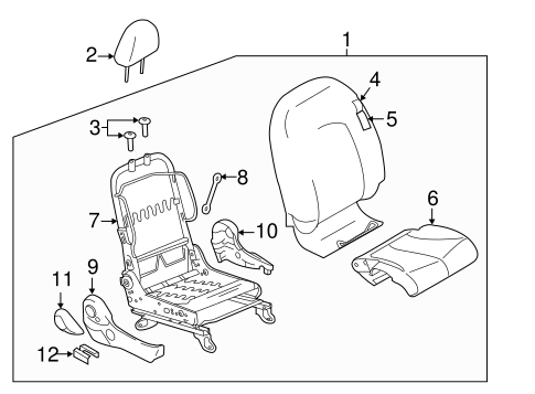 Body/Passenger Seat Components for 2014 Nissan Versa #1
