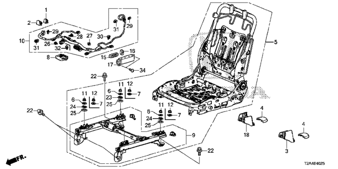 INTERIOR / BUMPER/FRONT SEAT COMPONENTS (R.) (POWER SEAT) (TACHI-S) for 2013 Honda ACCORD SEDAN #1