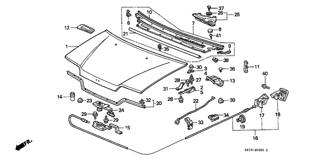 BODY / AIR CONDITIONING/HOOD for 1991 Honda CIVIC HATCHBACK #1