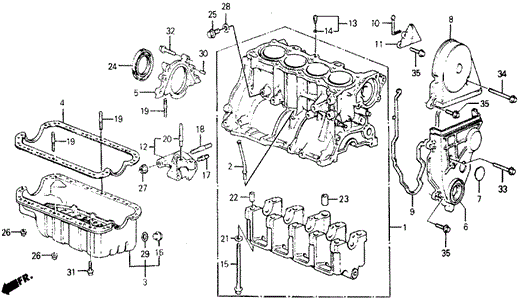 ENGINE/CYLINDER BLOCK - OIL PAN for 1985 Honda CIVIC 5-DOOR #1