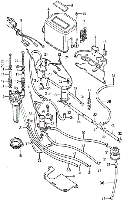 ELECTRICAL / EXHAUST / HEATER / FUEL/CONTROL BOX - VALVE - TUBING (2) ('79) (KA) for 1979 Honda ACCORD SEDAN #1