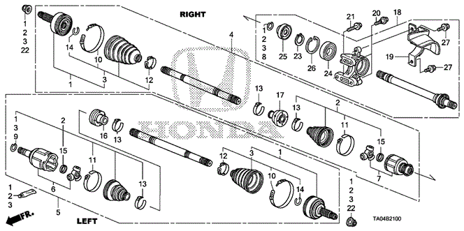 Chassis/Driveshaft - Half Shaft (L4) for 2010 Honda ACCORD SEDAN #1