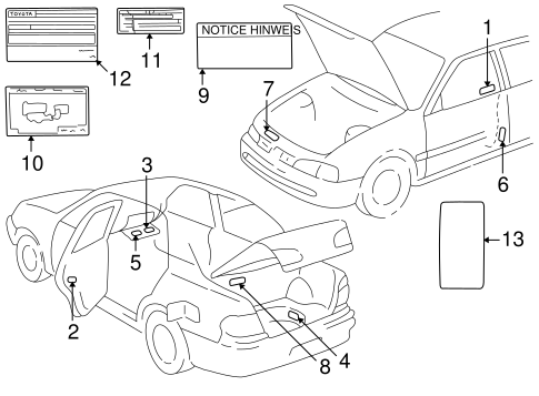 BODY/LABELS for 2002 Toyota Corolla #1