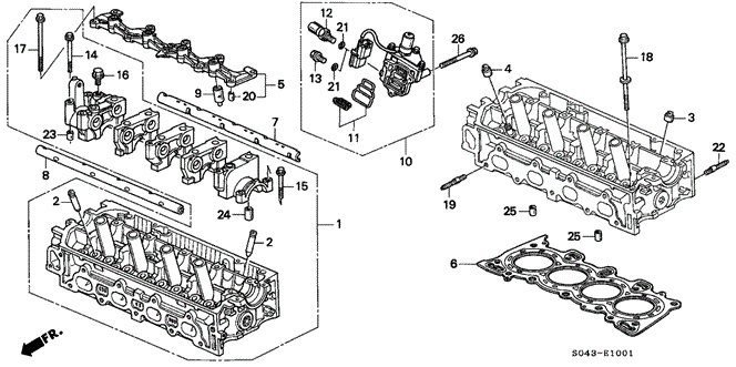 ENGINE/CYLINDER HEAD (VTEC) for 1996 Honda CIVIC SEDAN #1