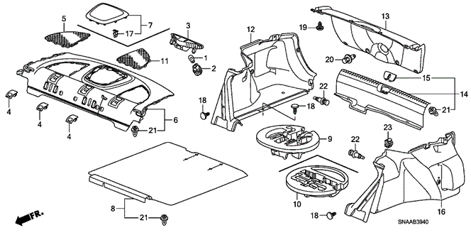 INTERIOR / BUMPER/REAR TRAY - TRUNK LINING for 2009 Honda CIVIC SEDAN #1