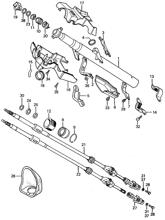 CHASSIS/STEERING COLUMN for 1982 Honda CIVIC SEDAN #1