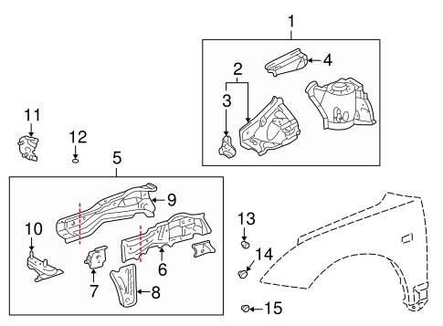 BODY/STRUCTURAL COMPONENTS & RAILS for 2002 Toyota Celica #1