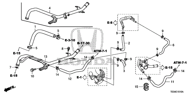 Engine/Water Hose (L4) for 2009 Honda ACCORD COUPE #1