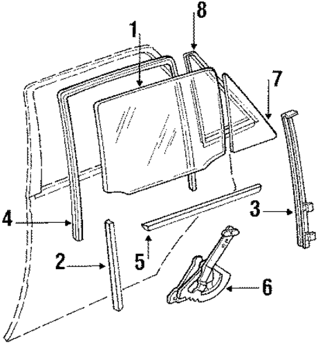 LeMans GLASS - REAR DOOR