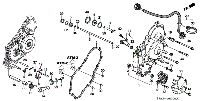 TRANSMISSION - AUTOMATIC/AT RIGHT SIDE COVER for 2004 Honda CIVIC COUPE #1