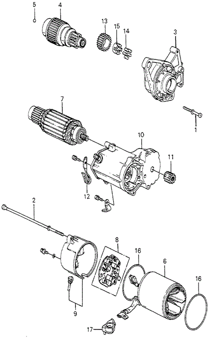 Engine/Starter Motor Components (Denso) ('83 KA/KH) for 1983 Honda ACCORD HATCHBACK #1