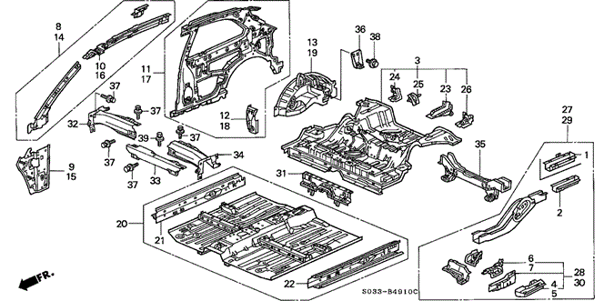BODY / AIR CONDITIONING/INNER PANEL for 1996 Honda CIVIC HATCHBACK #1