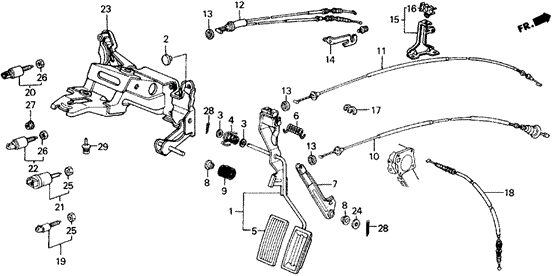 CHASSIS/ACCELERATOR PEDAL for 1988 Honda ACCORD COUPE #1
