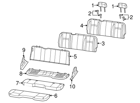 2500 REAR SEAT COMPONENTS