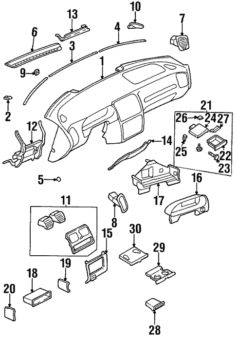 Instrument Panel for 1997 Subaru Legacy #0