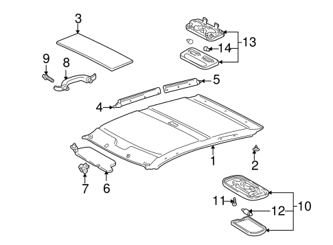 BODY/INTERIOR TRIM - ROOF for 2003 Toyota Prius #1