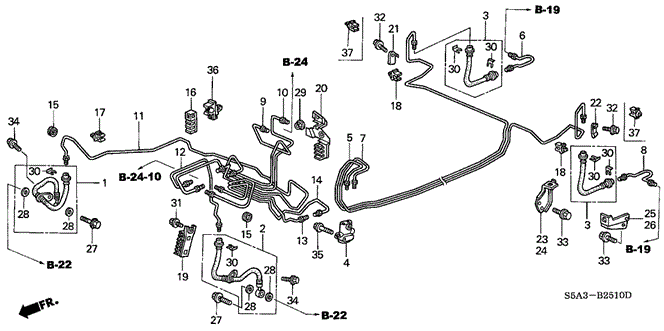CHASSIS/BRAKE LINES (ABS) (1) for 2001 Honda CIVIC SEDAN #1