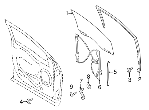 Body/Glass - Front Door for 2016 Ford F-150 #1
