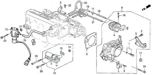 ENGINE/THROTTLE BODY (2) 4WD for 1990 Honda CIVIC 5-DOOR #1