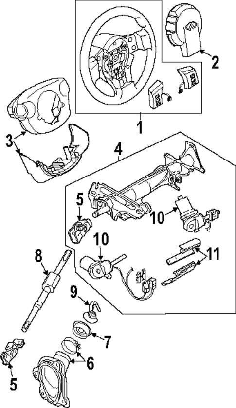 Steering Column for 2007 Infiniti FX35 #0