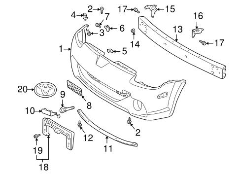 BODY/BUMPER & COMPONENTS - FRONT for 2003 Toyota MR2 Spyder #1
