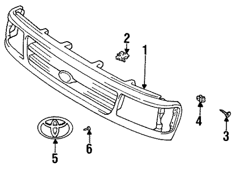 BODY/GRILLE & COMPONENTS for 1996 Toyota T100 #1