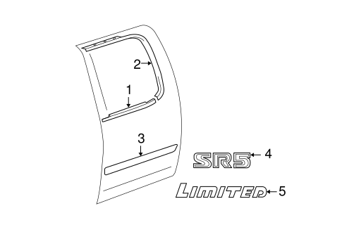 BODY/EXTERIOR TRIM - REAR DOOR for 2006 Toyota Tundra #2