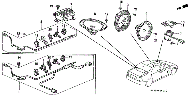 ELECTRICAL / EXHAUST / HEATER / FUEL/RADIO ANTENNA - SPEAKER (2) for 1997 Honda ACCORD SEDAN #1