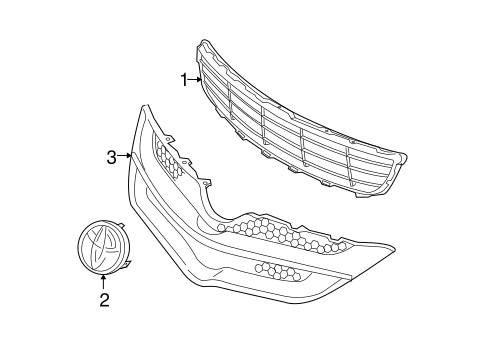 BODY/GRILLE & COMPONENTS for 2009 Toyota Yaris #2