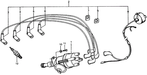 ENGINE/DISTRIBUTOR - SPARK PLUG for 1976 Honda CIVIC COUPE #1