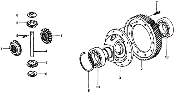 TRANSMISSION - HONDAMATIC/HMT DIFFERENTIAL GEAR for 1976 Honda CIVIC COUPE #1