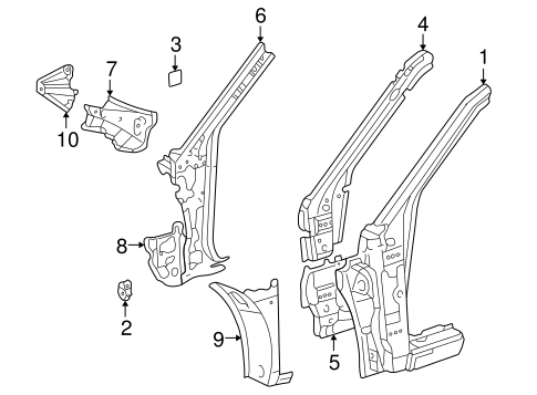 BODY/HINGE PILLAR for 2003 Toyota Solara #2