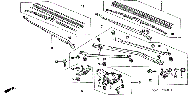 ELECTRICAL / EXHAUST / HEATER / FUEL/FRONT WINDSHIELD WIPER (1) for 1996 Honda CIVIC SEDAN #1