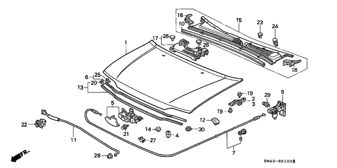 1993 Honda ACCORD SEDAN SE COVER, R. HOOD HINGE - (74211SM4000) 1993 Honda ACCORD SEDAN SE COVER, R. HOOD HINGE - (74211SM4000)