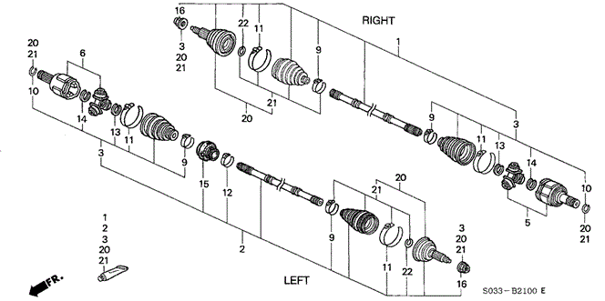 CHASSIS/DRIVESHAFT (1) for 1996 Honda CIVIC HATCHBACK #1